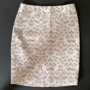 Ann Taylor cream lavender pencil skirt